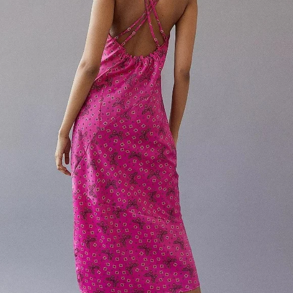 Urban Outfitters Samira Butterfly Slip Dress Size L NWOT - Picture 2 of 10
